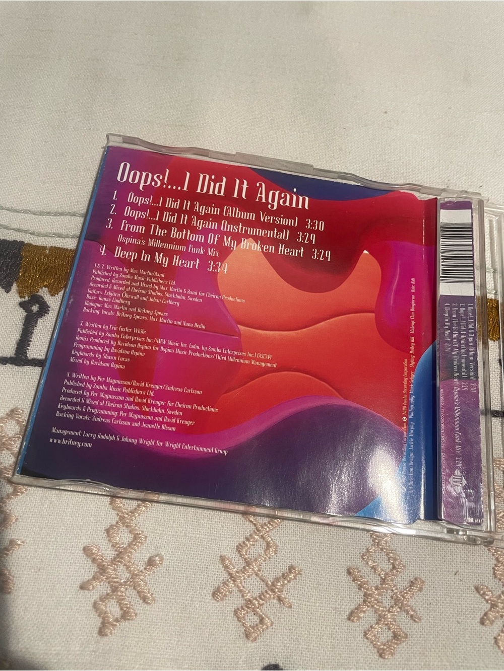 VINTAGE 2000 Britney Spears Oops!... I Did It Again CD Pop Single - Picture 4 of 7